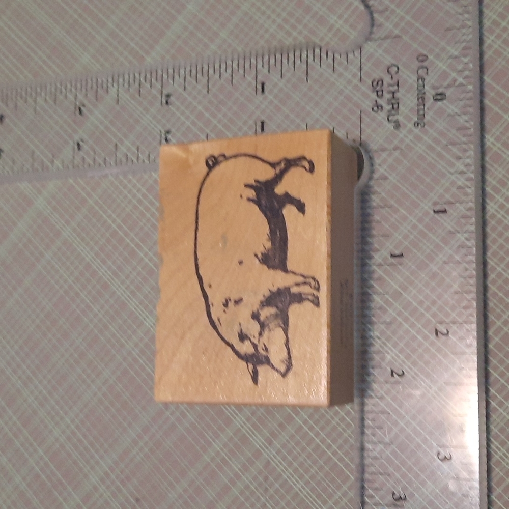 Pig Vintage Rubber Stamp